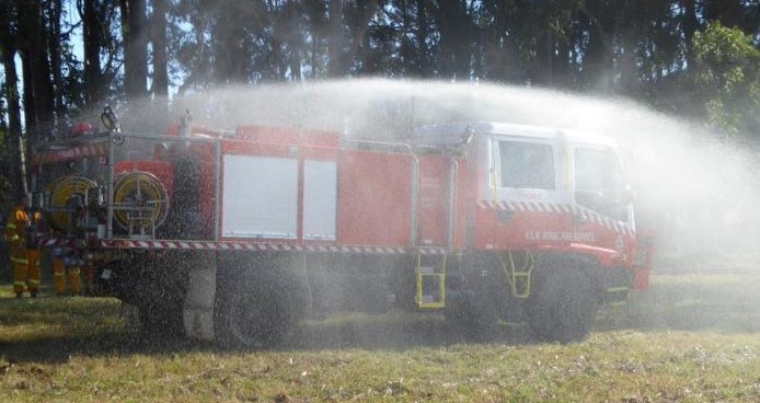 Fire truck overspray